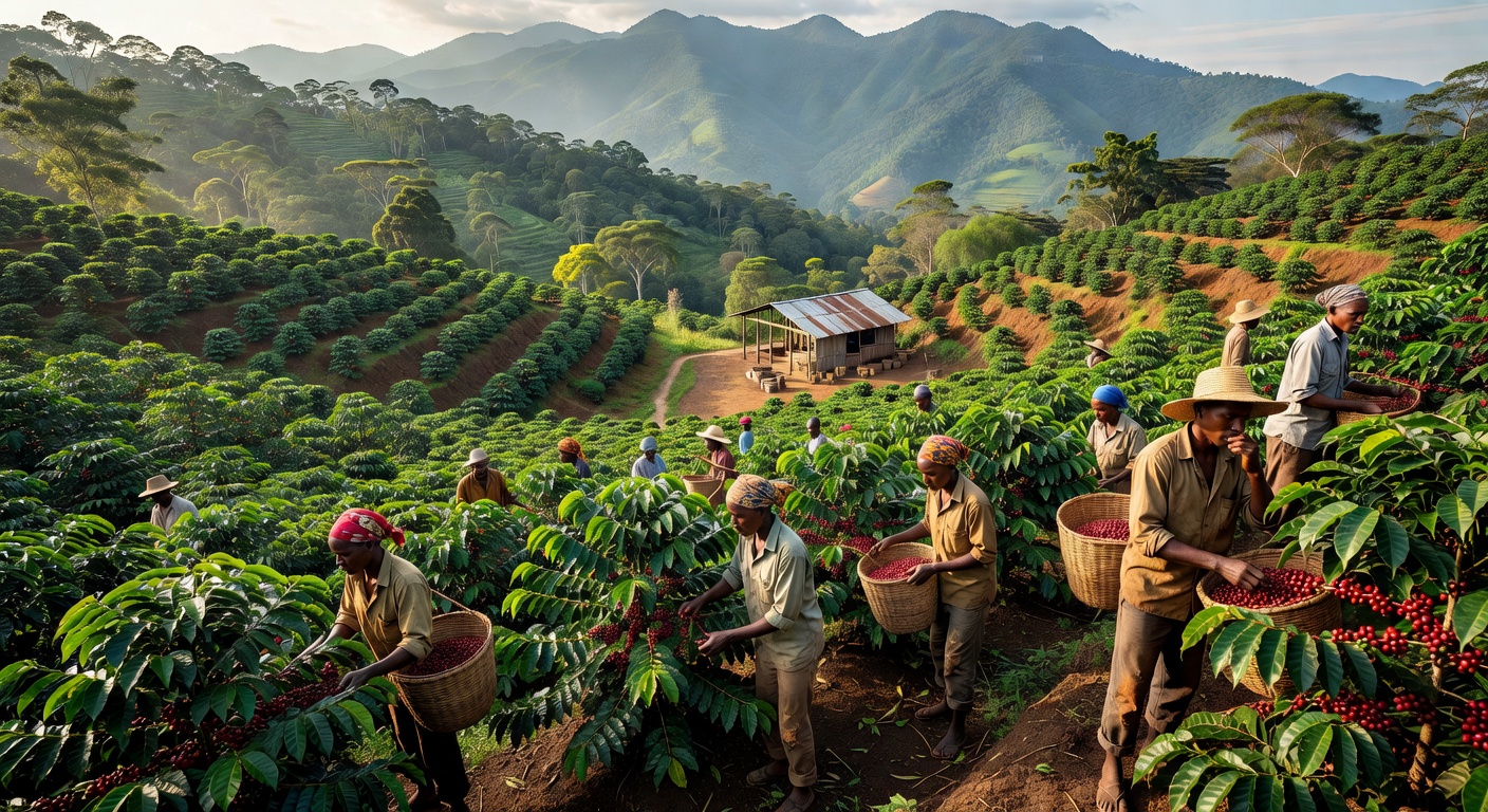 Coffee plantation in Uganda's highlands
