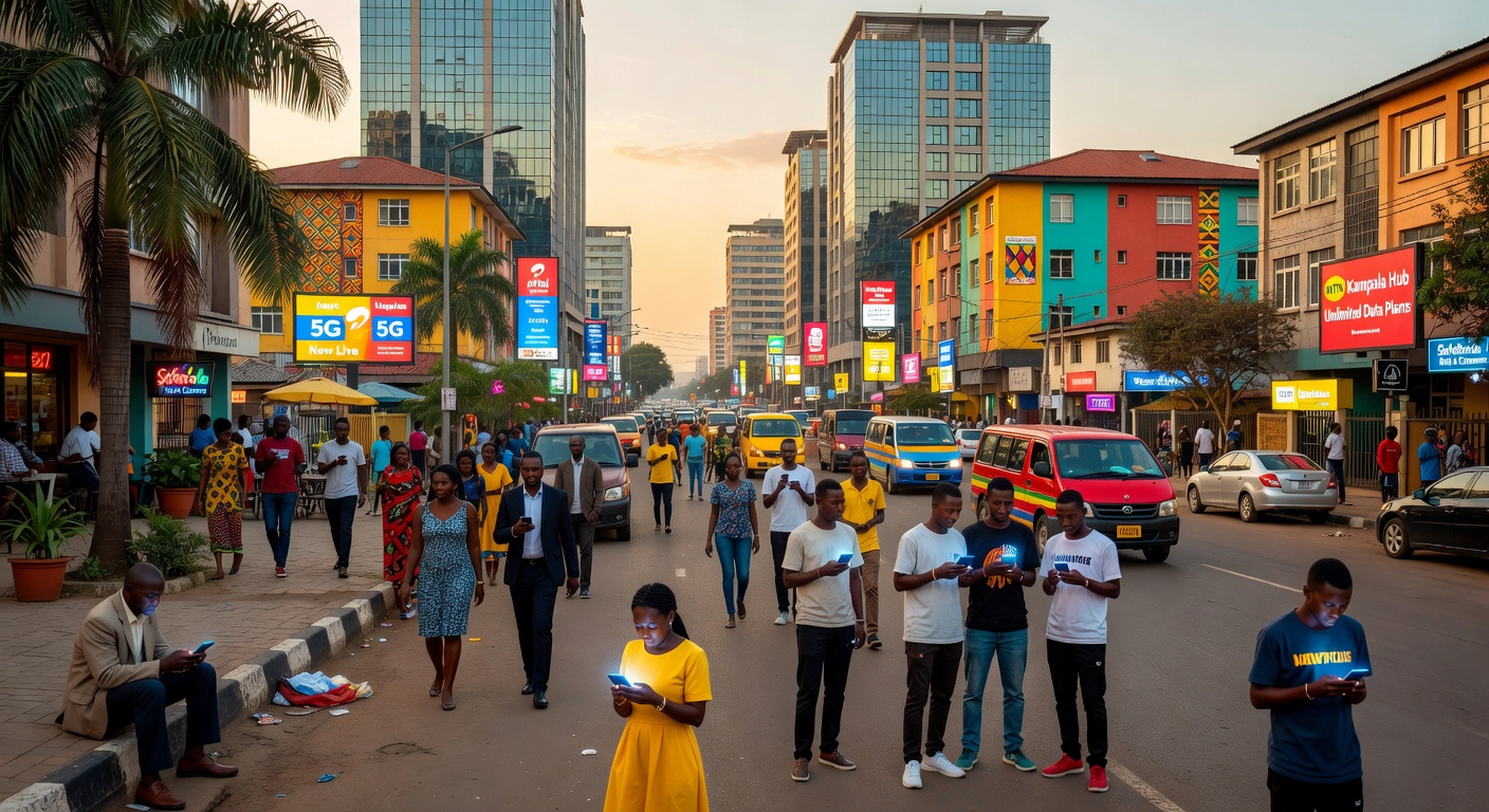 Kampala city skyline at dusk