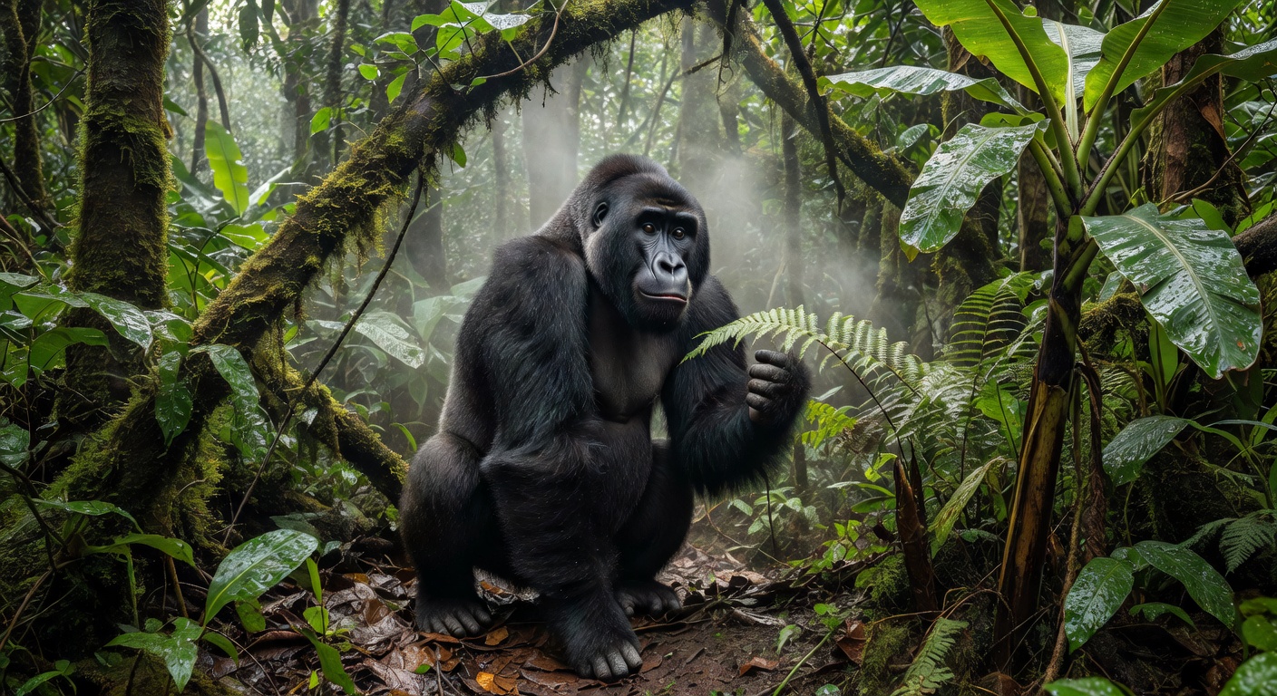 Mountain gorilla in Bwindi Impenetrable Forest