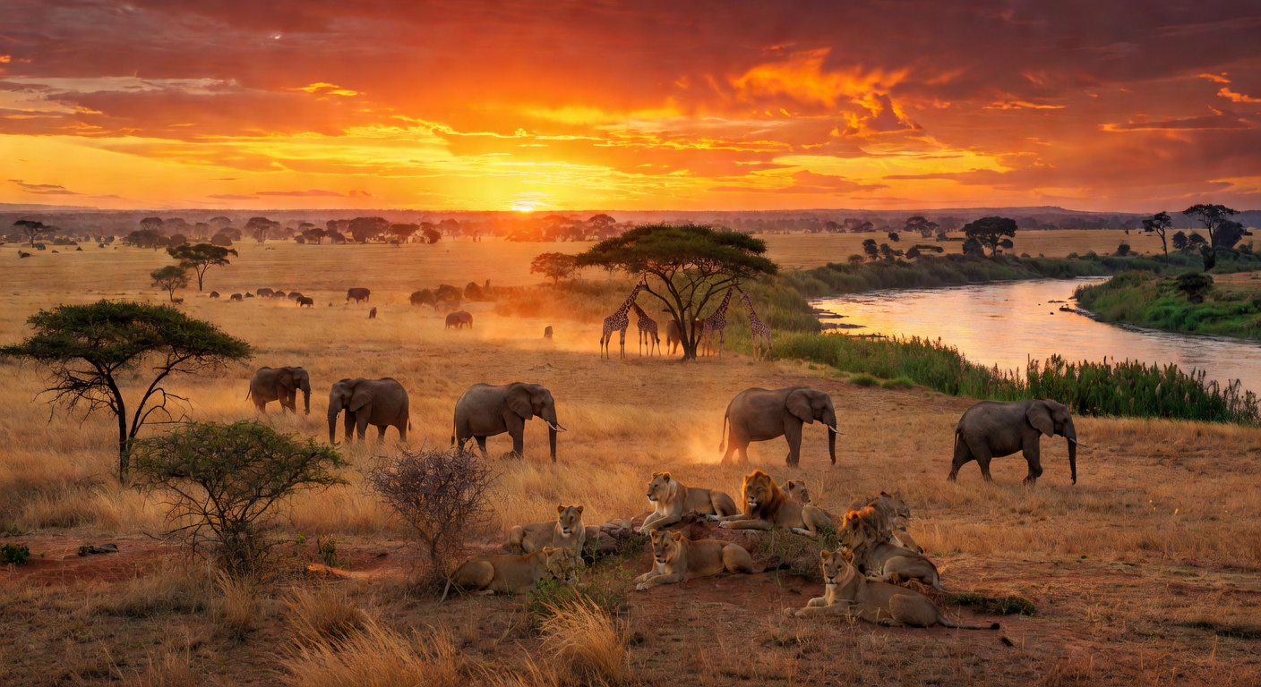 Murchison Falls at sunset Uganda