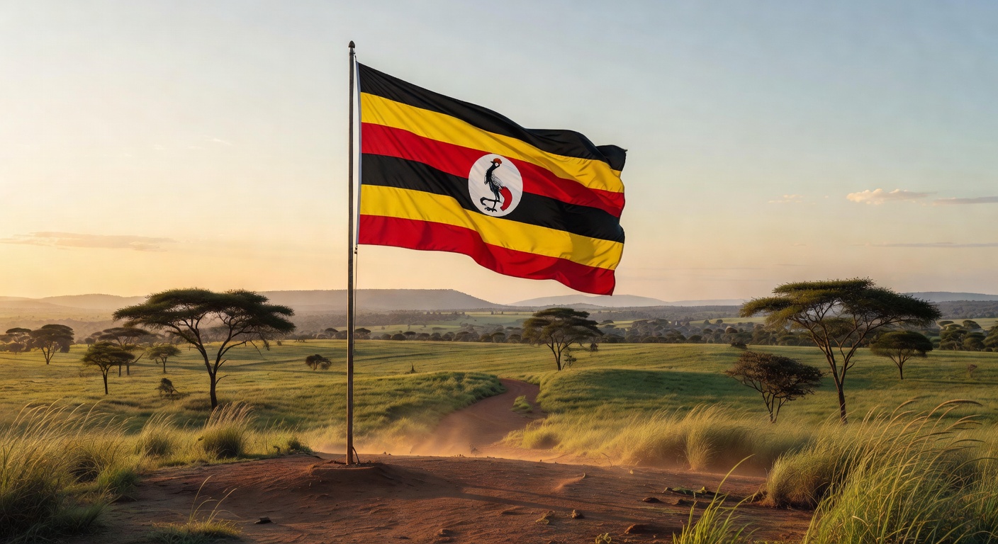 Ugandan landscape with rolling hills